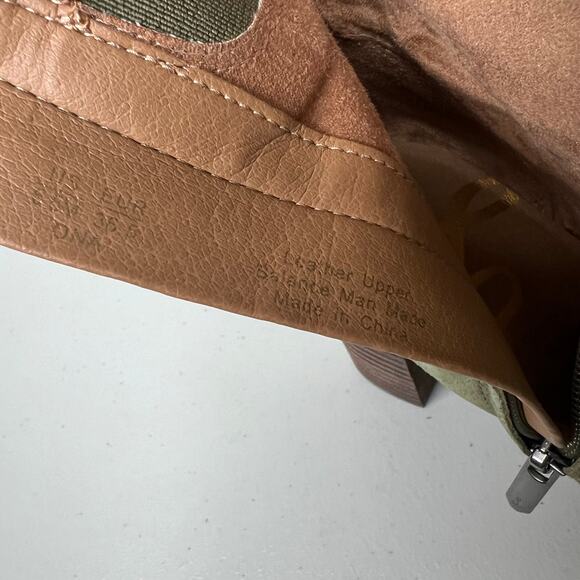 Sam Edelman Ona Olive Green Suede Fringe Square Toe Bootie Size 6.5 - Picture 8 of 9